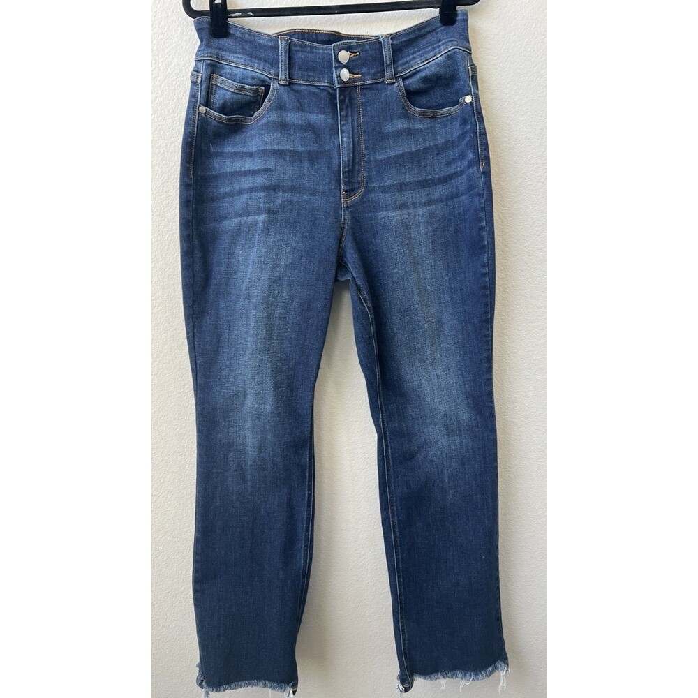 Judy Blue High Rise Double Button Fray Hem Bootcut Jeans Dark Wash Size 16W